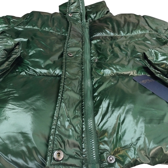 RACHEL Rachel Roy Women's Green Faux Down Puffer Jacket Size M NWT - Picture 9 of 13